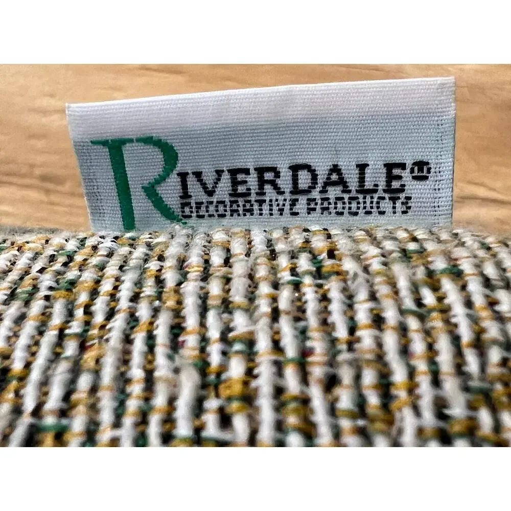Riverdale Giordano Tapestry Pillow Cat, Christmas Tree, Ornaments Back Green VTG